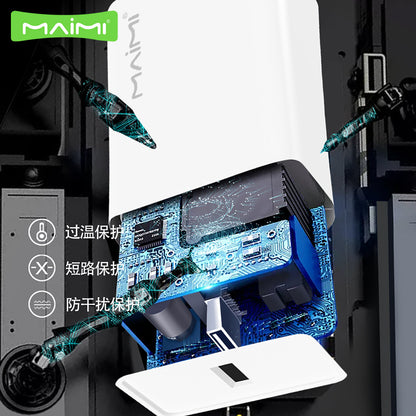 Maimi K2 သည် 40W Android Type-C အမြန်အားသွင်းစနစ် QC3.0 အားသွင်းကိရိယာ VO dual-engine flash အားသွင်းခေါင်းနှင့် အပြည့်အဝ တွဲဖက်အသုံးပြုနိုင်သည်