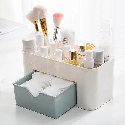 Drawer cosmetic storage box makeup brush organizer desktop jewelry skin care product compartment dressing box 