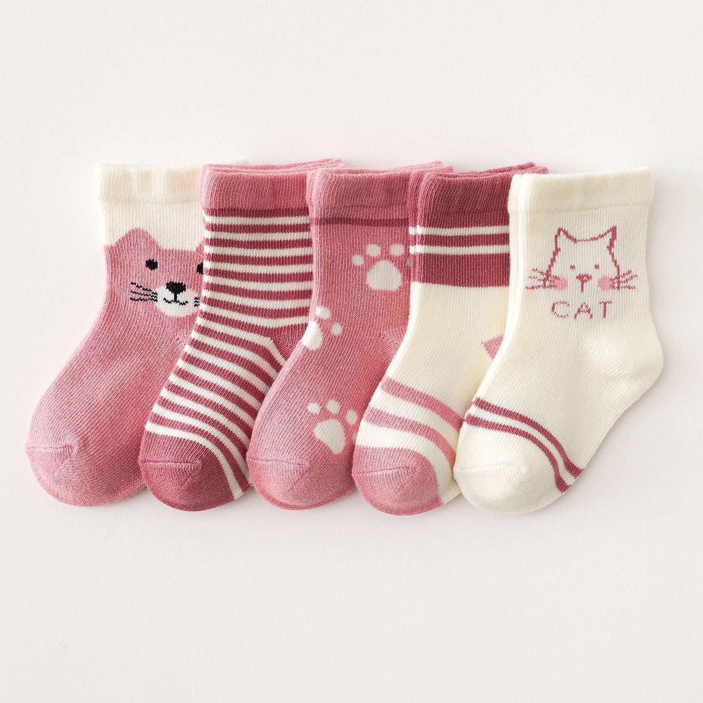 Children's Socks Spring, Autumn and Winter Cotton Elastic Cute Cartoon Cat Baby Socks Baby Socks Manufacturer Wholesale 