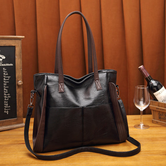 2023 Trendy Spring and Summer Large Bags for Women Large Capacity Soft Leather Fashion Single Shoulder Large Bag Messenger Bag Fashionable Mom Handbag 