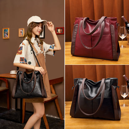 2023 Trendy Spring and Summer Large Bags for Women Large Capacity Soft Leather Fashion Single Shoulder Large Bag Messenger Bag Fashionable Mom Handbag 