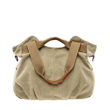 Korean style fashion versatile casual one-shoulder cross-body handbag new retro trendy casual canvas bag women's bag 