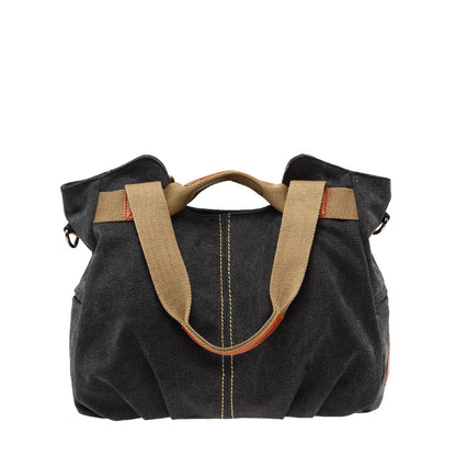 Korean style fashion versatile casual one-shoulder cross-body handbag new retro trendy casual canvas bag women's bag 