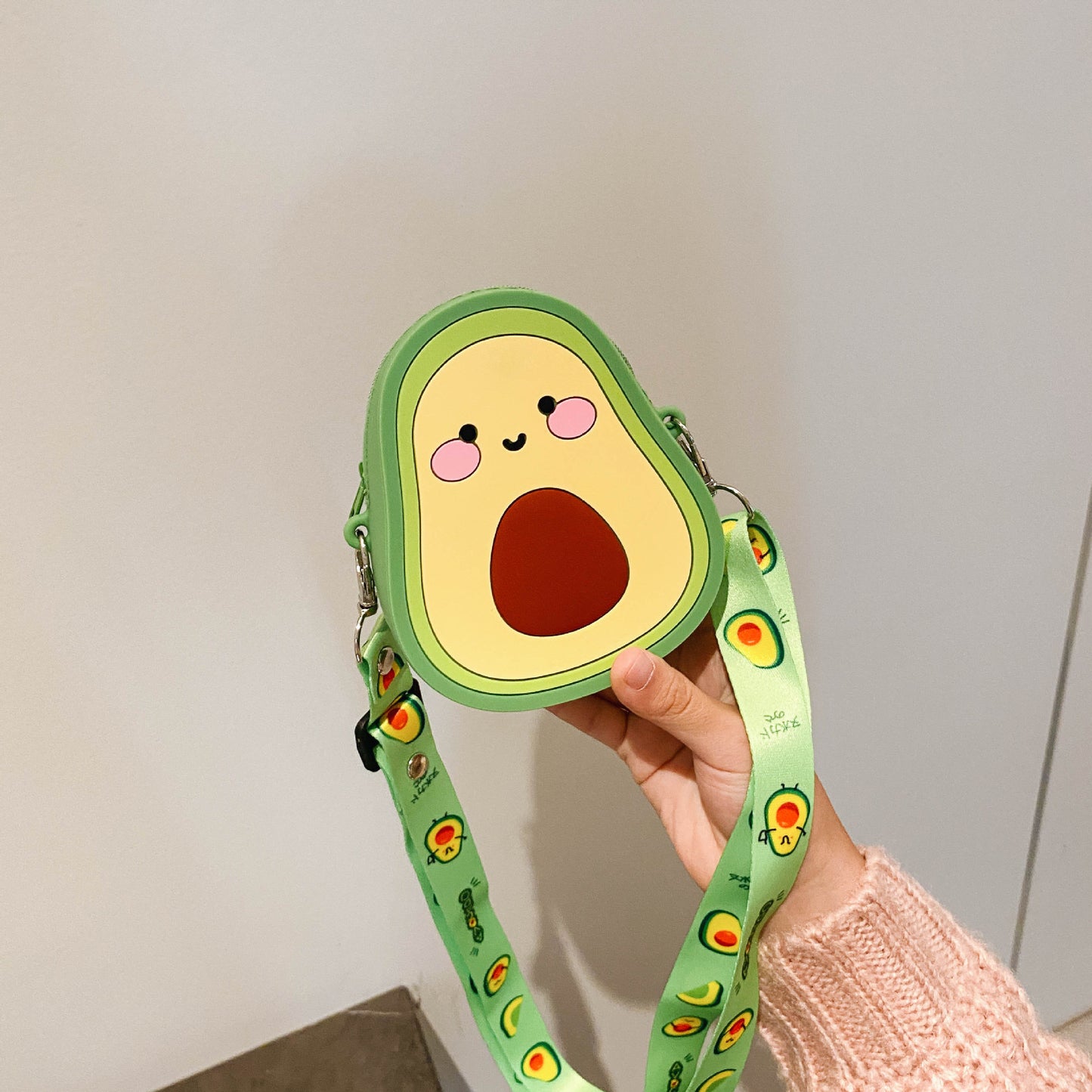 Silicone Coin Mini Bag ချစ်စရာ Avocado ကလေးများ၏ Crossbody Bag 2023 အသစ်ကလေးမိန်းကလေးများပခုံးအိတ် 