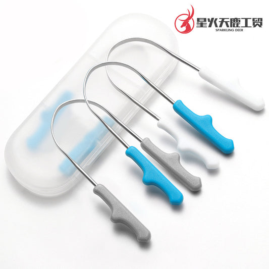 Tongue cleaner stainless steel set လျှာခြစ်လျှာဖြီး အရွယ်ရောက်ပြီးတိုင်း ခံတွင်းနံ့ဆိုးခြင်းကို ဖယ်ရှားပေးသော လျှာခြစ်ခံတွင်း စောင့်ရှောက်မှုကိရိယာ 