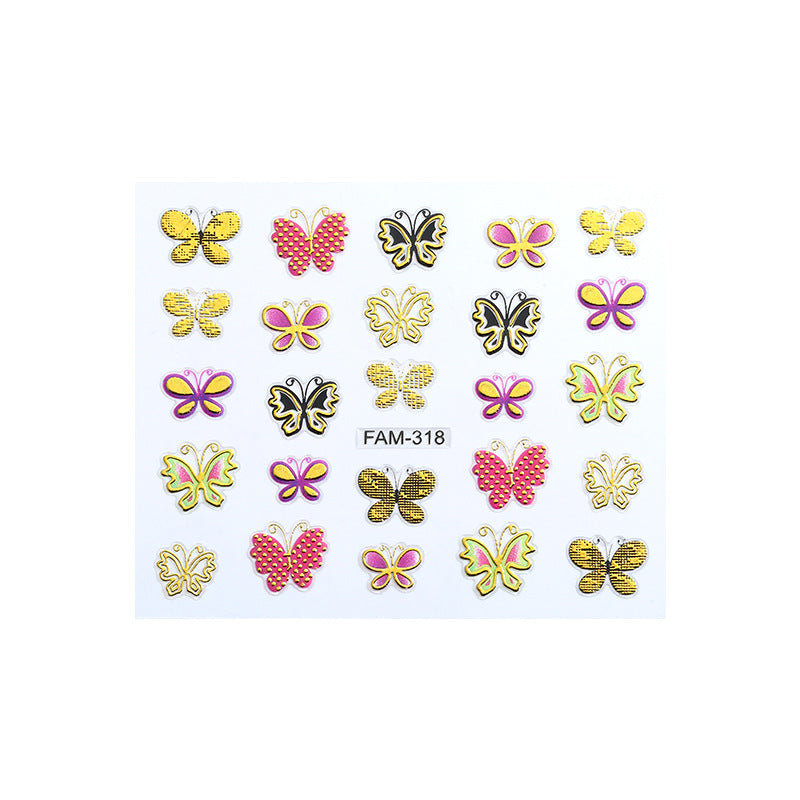 3d new nail art flower sticker internet celebrity same style little daisy girl small fresh nude nail patch 