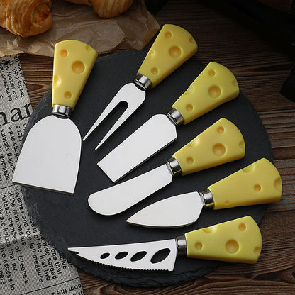 Stainless Steel Cheese Knife Set Butter Cream Spatula Cheese Pizza Knife Wooden Handle Baking Tool Steak Knife 