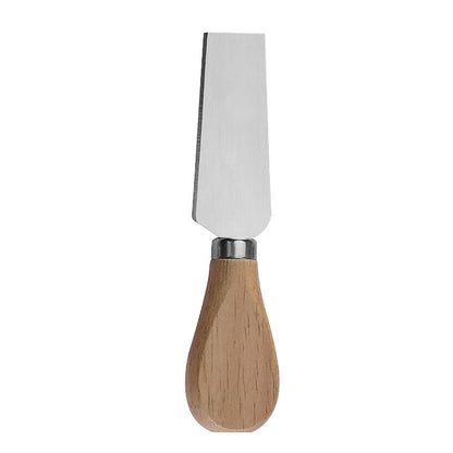 Stainless Steel Cheese Knife Set Butter Cream Spatula Cheese Pizza Knife Wooden Handle Baking Tool Steak Knife 