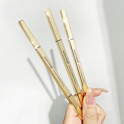 Internet celebrity small gold bar double-ended eyebrow pencil, extremely fine gold chopsticks, waterproof and sweat-proof, long-lasting, no smudging, no makeup removal, natural matte eyebrows 