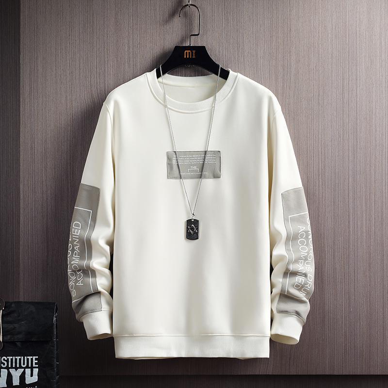 2022 new autumn Korean style trendy round neck sweater men's jacket bottoming shirt autumn clothes long-sleeved T-shirt men's sweater 