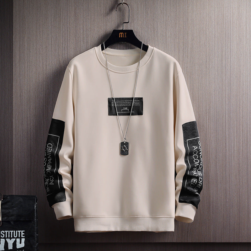 2022 new autumn Korean style trendy round neck sweater men's jacket bottoming shirt autumn clothes long-sleeved T-shirt men's sweater 