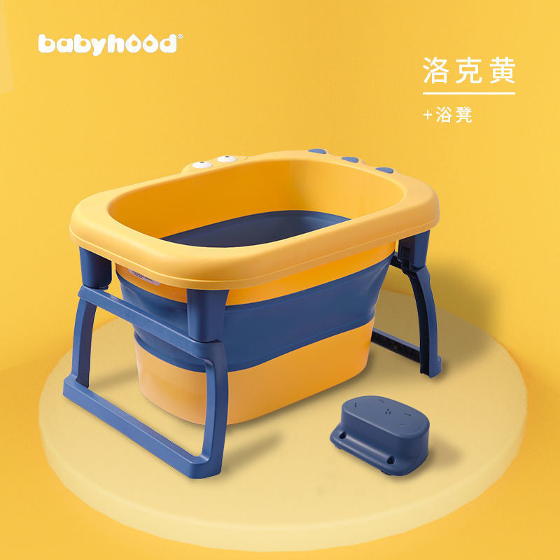 Baby bath tub children's bath bucket baby bath bucket home large foldable sitting and lying children's bath swimming bucket 