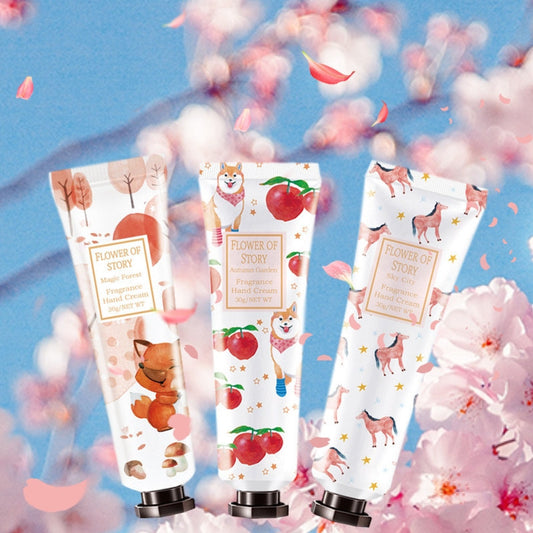 Flower Story New Hand Cream Floral and Fruity Scent Moisturizing Anti-Dry Crack Portable Hand Cream Factory Direct Sales 