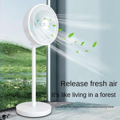 Camel electric fan household floor fan table vertical shaking fan remote control light sound air circulation flat fan 