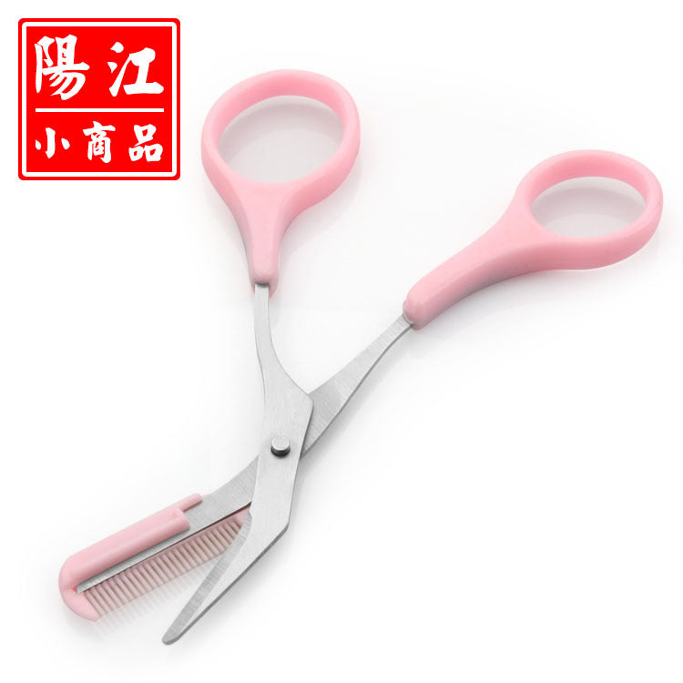 Bulk stainless steel eyebrow trimming scissors, eyebrow scissors, beauty tools with comb, eyebrow trimmer, makeup eyebrow trimmer, eyebrow scissors