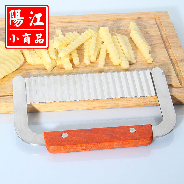 Yangjiang stainless steel corrugated knife potato knife French fries flower cutting knife creative French corrugated knife kitchen gadgets 