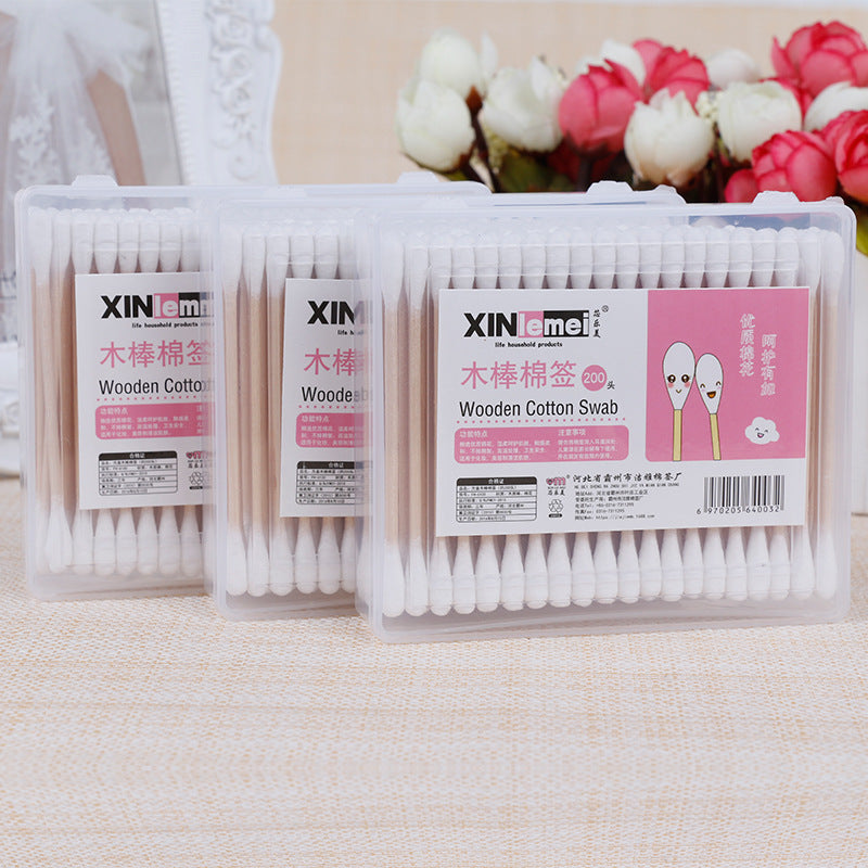 [Xinlemei] Manufacturer of cosmetic cotton swabs disposable bamboo swabs and cotton swabs square box 100/240 boxes of cotton swabs 