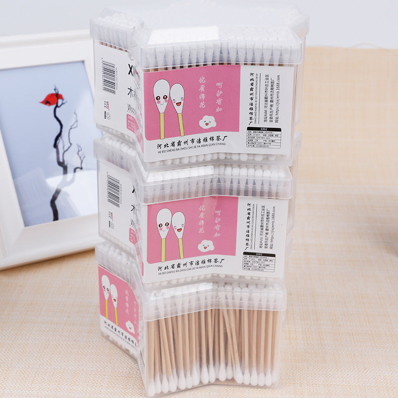 Cotton swab wholesale disposable double-ended makeup five-pointed star bamboo stick cotton swab ten yuan store supplies 500 pcs/120 boxes/ 