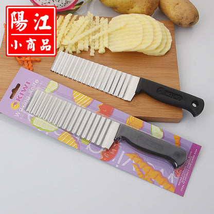 French stainless steel corrugated knife potato slicer corrugated knife chipping fries corrugated knife in stock 