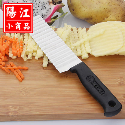 French stainless steel corrugated knife potato slicer corrugated knife chipping fries corrugated knife in stock 