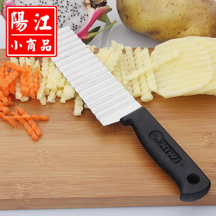 Direct selling French stainless steel corrugated knife professional potato slicer corrugated knife for cutting French fries corrugated knife without packaging 