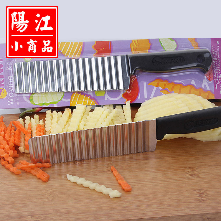 French stainless steel corrugated knife potato slicer corrugated knife chipping fries corrugated knife in stock 