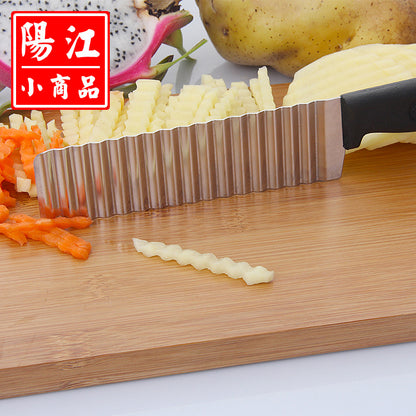 Direct selling French stainless steel corrugated knife professional potato slicer corrugated knife for cutting French fries corrugated knife without packaging 