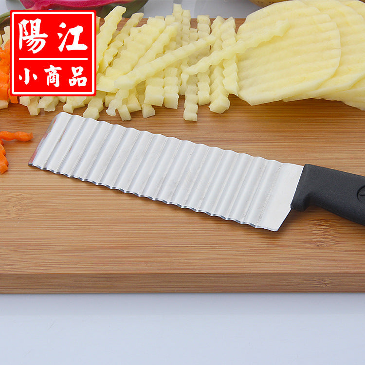 Direct selling French stainless steel corrugated knife professional potato slicer corrugated knife for cutting French fries corrugated knife without packaging 