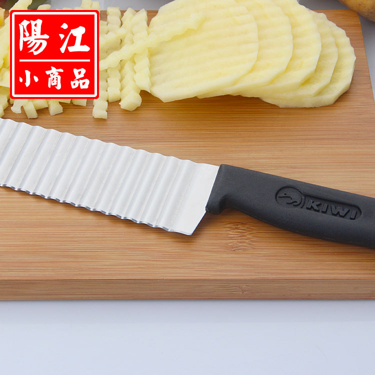 Direct selling French stainless steel corrugated knife professional potato slicer corrugated knife for cutting French fries corrugated knife without packaging 