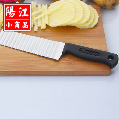 Direct selling French stainless steel corrugated knife professional potato slicer corrugated knife for cutting French fries corrugated knife without packaging 