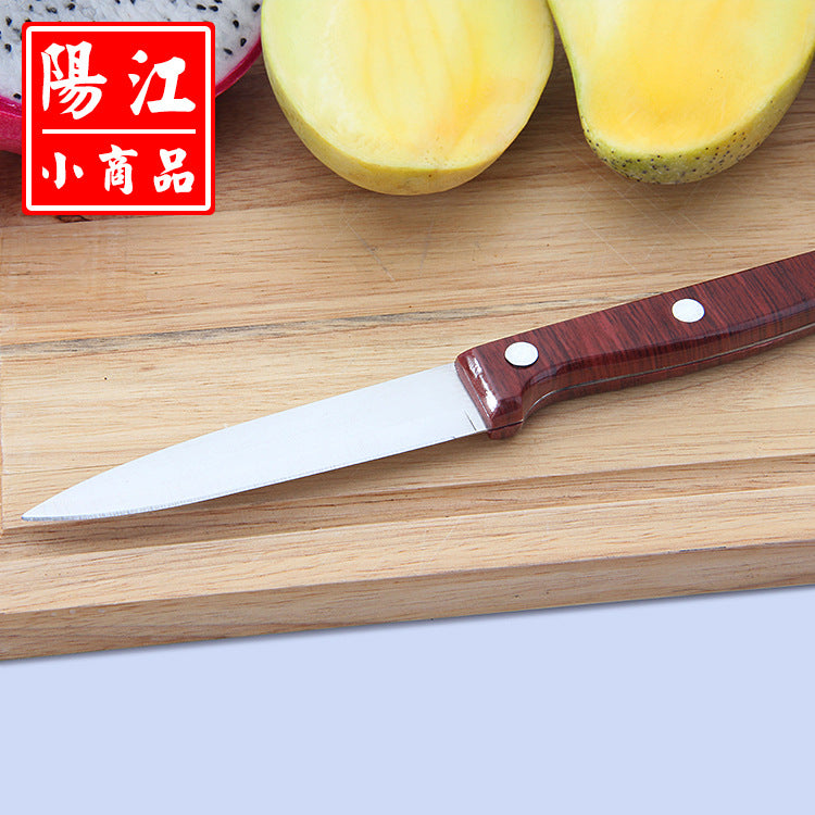 Street stall supply binary store fruit knife wood grain stainless steel peeling knife household knife vegetable and fruit peeling knife wholesale 