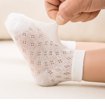 2023 Summer Short-tube Anti-mosquito Mesh Socks Comfortable Thin Children's Socks Baby Socks Cotton Socks Factory Direct Sales 