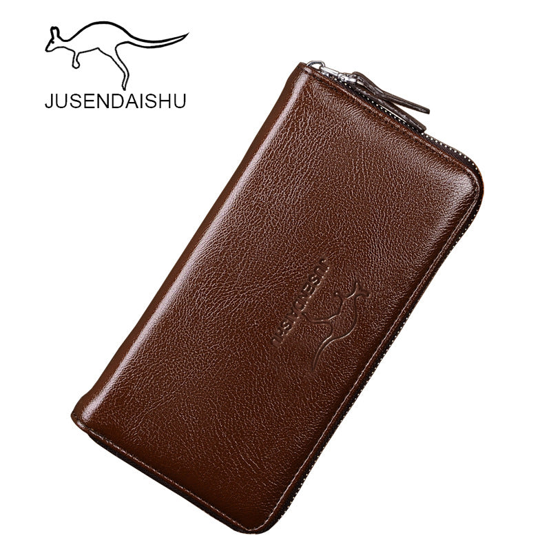 Jusen Kangaroo New Men's Clutch Bag PU Casual Clutch ပိုက်ဆံအိတ်