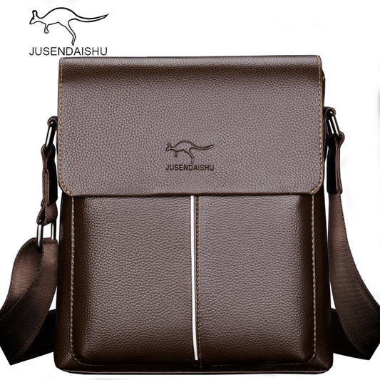 Jusen Kangaroo Men's Bag ပခုံး အမျိုးသား Crossbody Bag ပေါ့ပေါ့ပါးပါး စီးပွားရေးလက်ဆွဲအိတ် အမျိုးသားအိတ် ကိုရီးယား ကျောပိုးအိတ် 