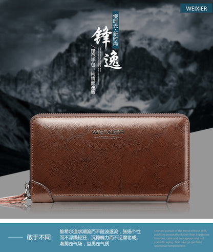 Men's pu soft leather handbag men's bag multi-functional wallet business men's clutch bag clutch bag men's money