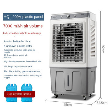 Refrigeration air conditioning fan mobile air cooler household with ice and water dormitory cooling fan living room kitchen industrial electric fan 