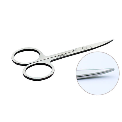 Factory direct sales beauty eyebrow scissors stainless steel eyebrow trimming scissors round head elbow straight head A-cut double eyelid scissors 