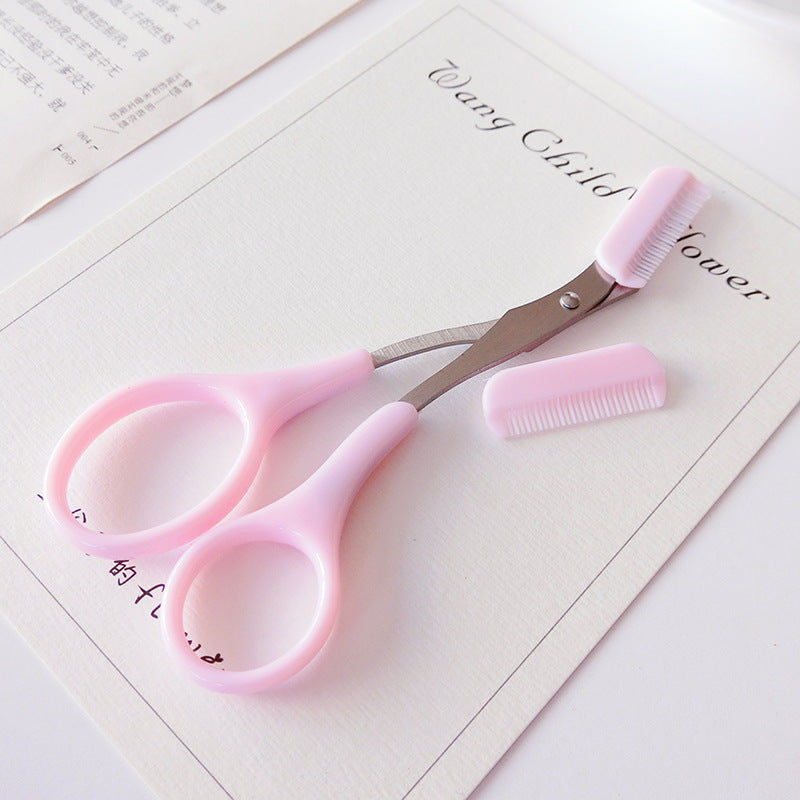 Korean eyebrow trimming artifact eyebrow trimming scissors set beauty scissors with eyebrow combing scissors Korean insert card packaging 