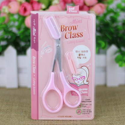 Korean eyebrow trimming artifact eyebrow trimming scissors set beauty scissors with eyebrow combing scissors Korean insert card packaging 