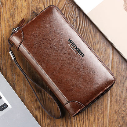 Men's pu soft leather handbag men's bag multi-functional wallet business men's clutch bag clutch bag men's money