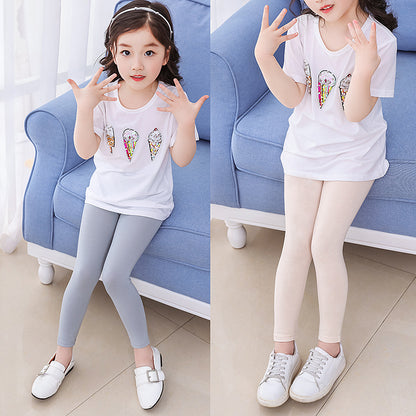 Summer girls' leggings spring and summer modal girls' black children's leggings white children's dance pants 