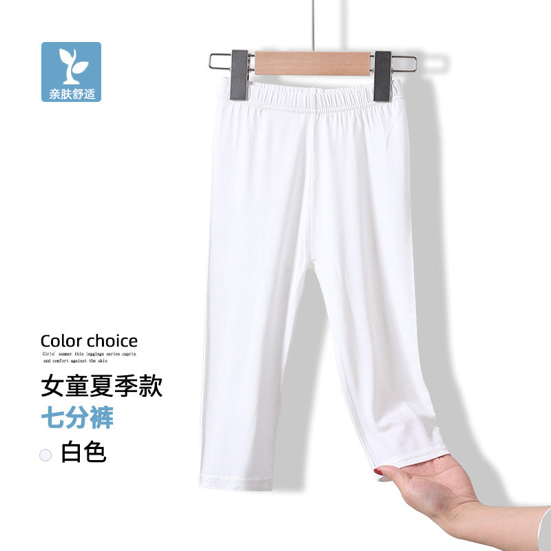 Summer girls' leggings spring and summer modal girls' black children's leggings white children's dance pants 