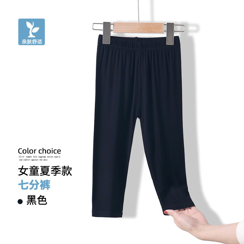 Summer girls' leggings spring and summer modal girls' black children's leggings white children's dance pants 