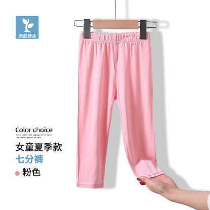 Summer girls' leggings spring and summer modal girls' black children's leggings white children's dance pants 