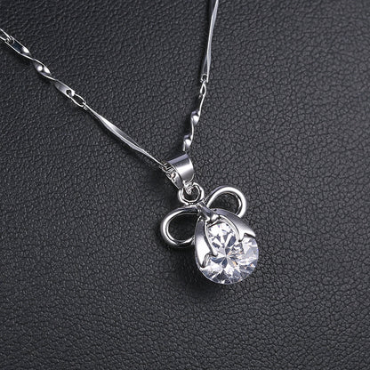 Korean version of the best-selling necklace collection color-preserving hypoallergenic zircon necklace simple temperament geometric heart-shaped necklace for women 