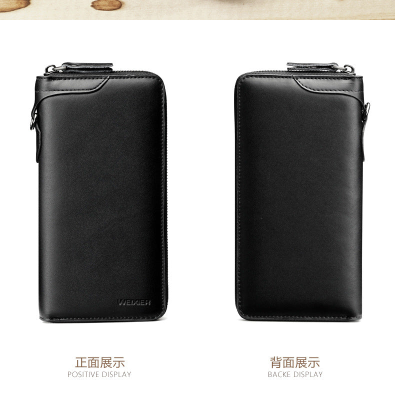 Leather Retro Summer Handbag Men's Business Casual Single Zipper Men's Clutch Bag Envelope Bag Men's Clutch Bag