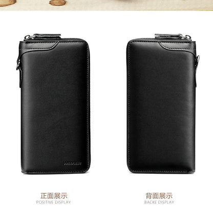 Leather Retro Summer Handbag Men's Business Casual Single Zipper Men's Clutch Bag Envelope Bag Men's Clutch Bag