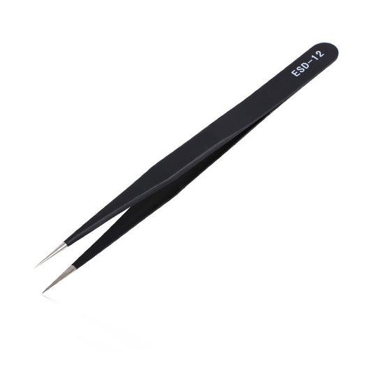 Precision pointed tweezers stainless steel non-magnetic Swiss tweezers manicure grafting eyelashes bird's nest anti-static tweezers 