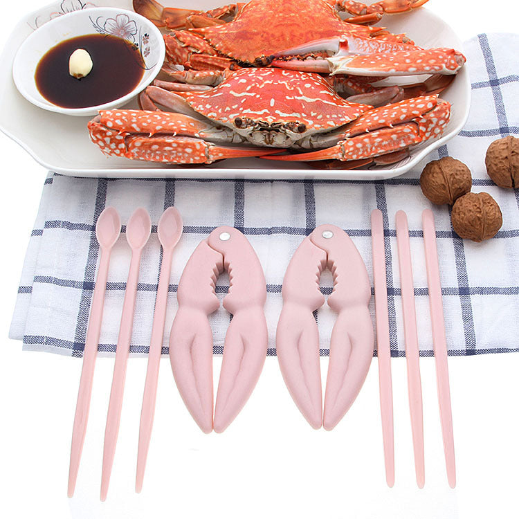 Discount Nordic style eight-piece crab eating tool set PP plastic crab eight-piece crab claw clip gift set in stock 