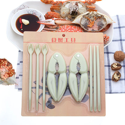 Discount Nordic style eight-piece crab eating tool set PP plastic crab eight-piece crab claw clip gift set in stock 